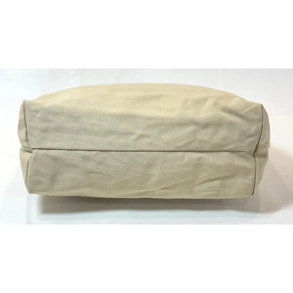 Red Valentino Cosmetic Case Beige Coated Canvas Zip Pouch Makeup Travel Clutch
